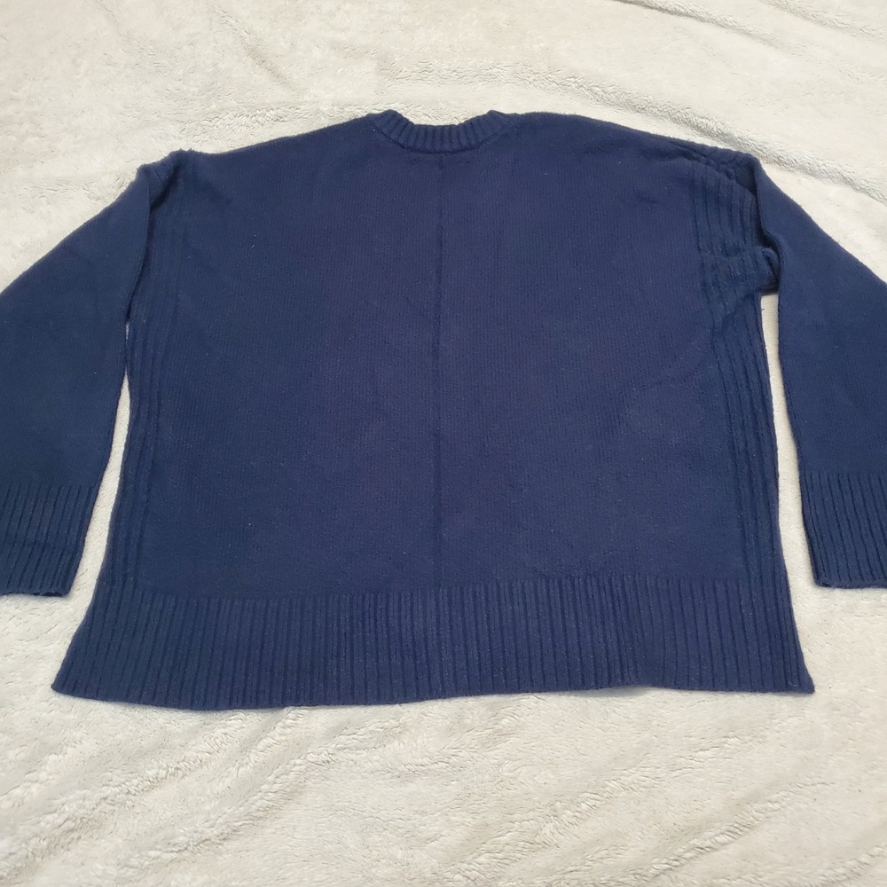 Loft Navy Blue Knit Sweater Women XL Casual Cozy Capsule Classic Basic‎ Simple - Picture 3 of 7